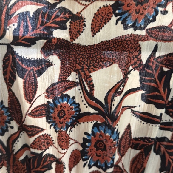 Miami Floral & Cheetahs Bohemian Open Front Dress with Lace Detail L/XL - Picture 9 of 9